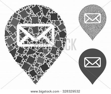 Post Office Marker Composition Of Inequal Parts In Different Sizes And Shades, Based On Post Office 