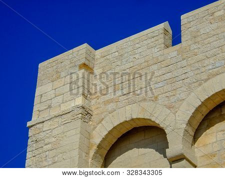 Fortified Church Notre-dame-de-la-mer In The French Town Saintes-maries-de-la-mer In The Camargue Re