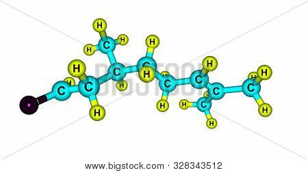 Citronellal Molecular Structure Isolated On White