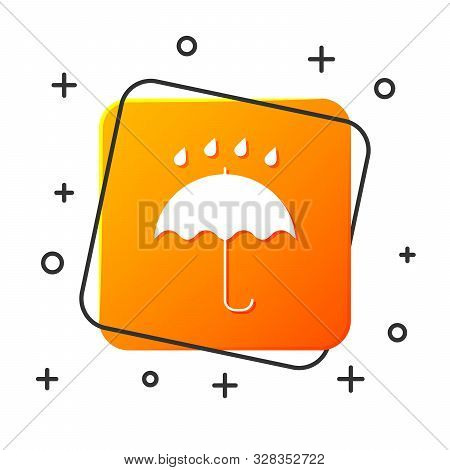 White Umbrella And Rain Drops Icon Isolated On White Background. Waterproof Icon. Protection, Safety