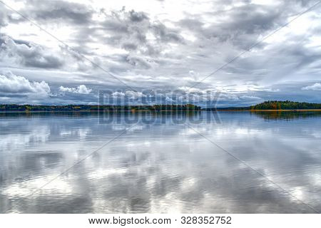 Beautiful Cloudscape Over The Sea. Finland, Tammisaari. Can Be Used As Background, Walpapers, Postca