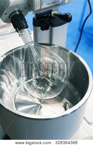 Rotary Evaporator Flask. Modern Research Equipment. Machines For Chemical Laboratories.