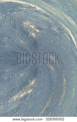 Ice-cold Postcard With Meanders  Wave. Abstract Grey Décor With Gyration. Wintry Background. Ice Wit