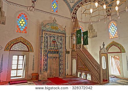 Mostar, Bosnia And Herzegovina - September 20, 2019: The Colorful Prayer Room Of  Koski Mehmed Pasha