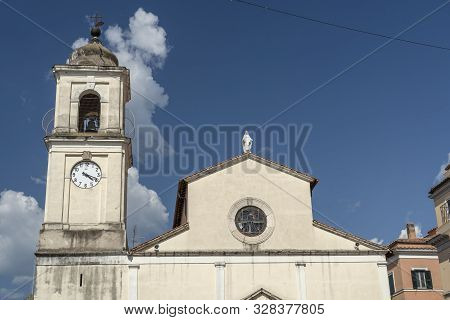 Historic Buildings Of Fiano Romano, Rome, Lazio, Italy: Church Facade