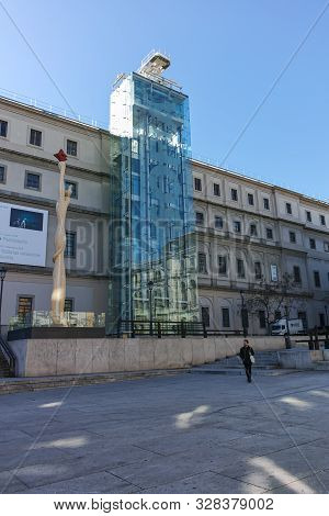 Madrid, Spain - January 22, 2018: Reina Sofia National Art Center Museum (museo Nacional Centro De A