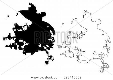 Shreveport City (united States Cities, United States Of America, Usa City) Map Vector Illustration, 