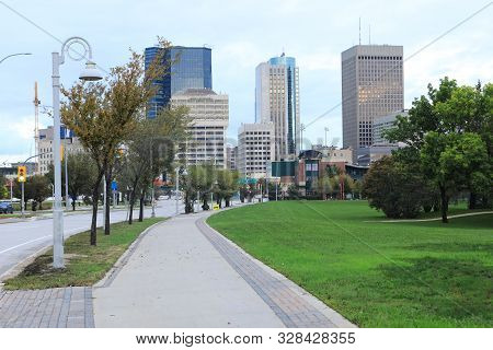 The Winnipeg, Canada City Center In Autumn