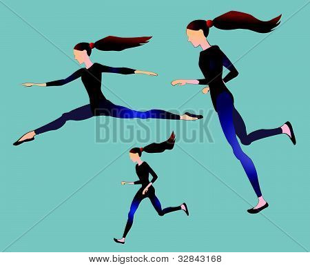 Gymnast - action poses