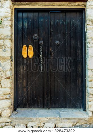 Lania Cyprus. September 3 2019. A View Of Typical Local Architecture In The Traditional Village Of L