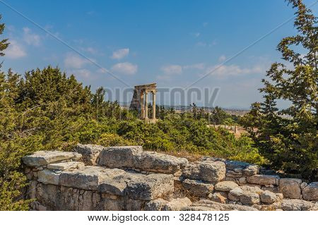 Paphos Cyprus. September 4 2019. A View Of The Sanctuary Of Apollo Hylates In Limassol In Cyprus