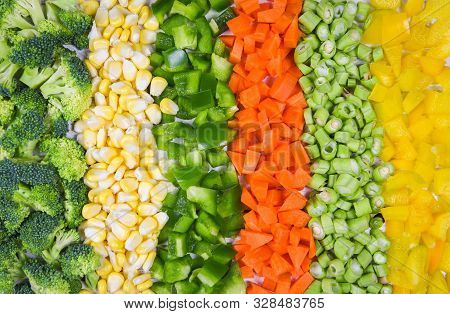 Vegetables And Fruits Background Healthy Food For Life / Assorted Fresh Fruit Yellow And Green Veget