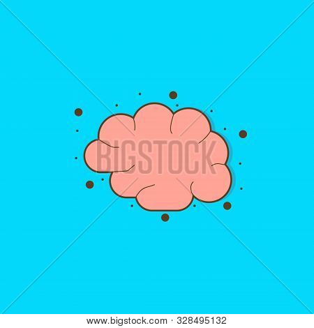 Brain Icon With A Blue Background. Brain Icon With A Trendy Design