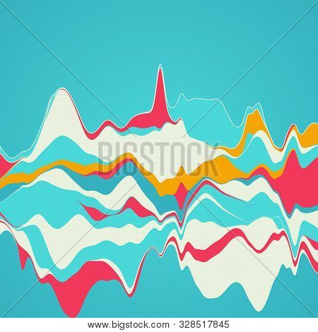 Big Data Visualization. Streamgraph. Futuristic Infographic. Information Aesthetic Design.