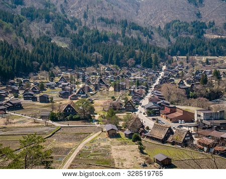 Historic Village Of Shirakawa-go In Spring , Japan