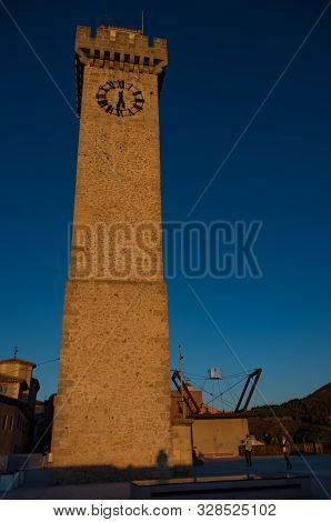 Cuenca, Spain - December 29, 2016:  The Mangana Tower In Cuenca. Cuenca Is The Capital Of The Provin