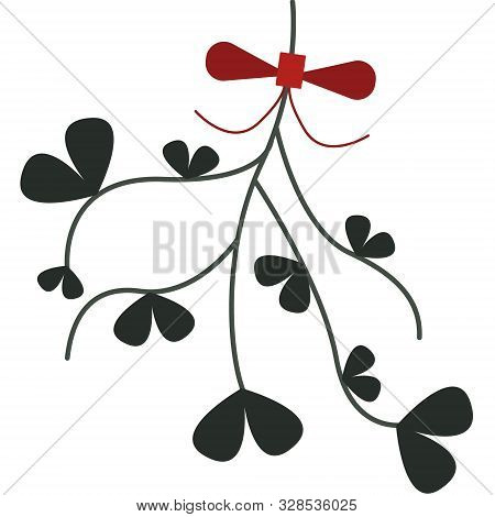 Lobster Branch With Red Bont For New Year And Christmas 2020 On White Background Isolated Vector
