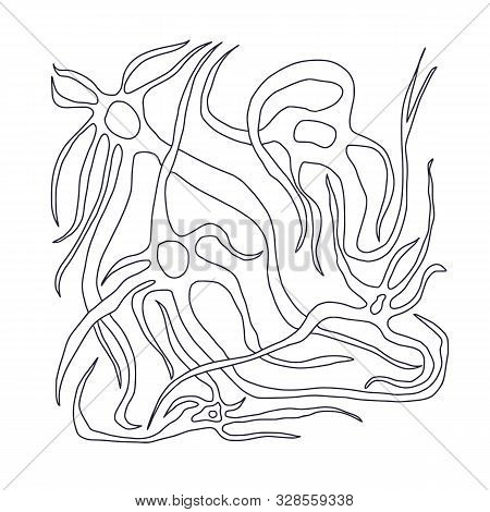 Neuron Cells With Long Axons. Vector Illustartion.