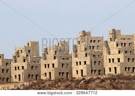 Unfinished ghosttown near Bodrum in Turkey