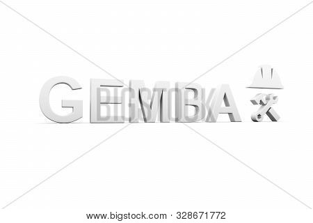 Gemba Concept White Background 3d Render Illustration