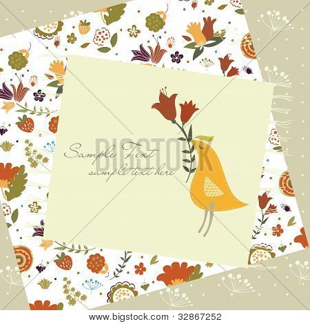 Oiseau avec fleur