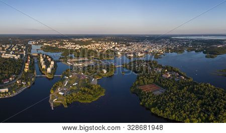 Aerial View Of The Oulu City In Finland