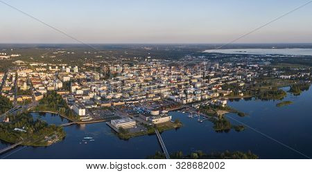Aerial View Of The Oulu City In Finland