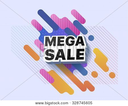 Modern Banner Mega Sale Products At Discounts. Retail And Social Sale Poster. Shop Or Online Shoppin