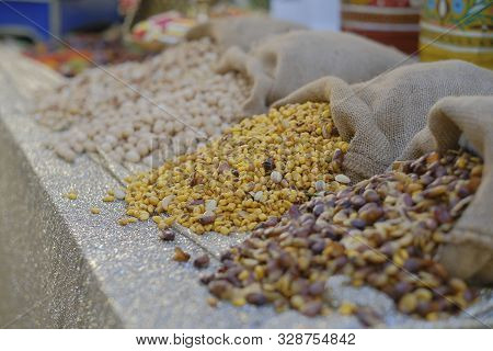 Closeup View Of Steamed Golden Groundnuts. Groundnut Is Scientifically Known As Arachis Hypogaea.nut