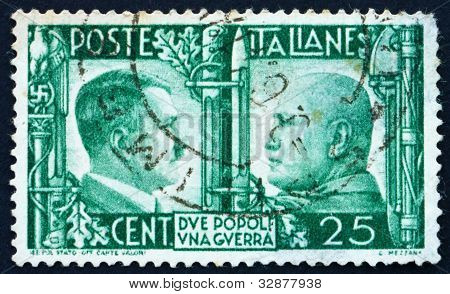 Francobollo Italia 1941 Adolf Hitler e Benito Mussolini
