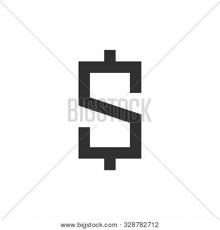 Square Shape Dollars Sign Icon. Usd Currency Symbol. Money Label. Stock Vector Illustration Isolated