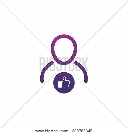 User Profile Icon With Thumb Up. Stock Vector Illustration Isolated On White Background