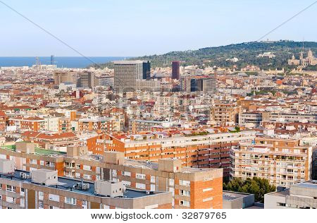 Udsigt over Barcelona og Hill Montjuich