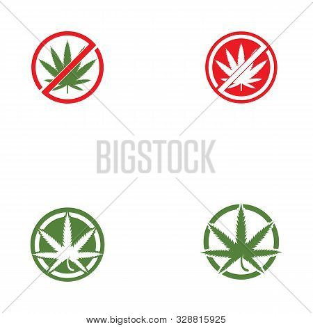 Canabis Leaf Vector Illustration Icon Design Herbal