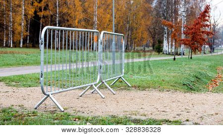 Barrier, Metal Fence For Security For Holding Off People And Transport