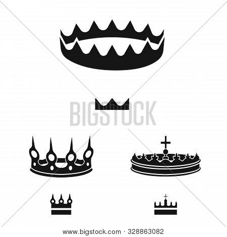 Vector Illustration Of King And Majestic Sign. Set Of King And Gold Vector Icon For Stock.
