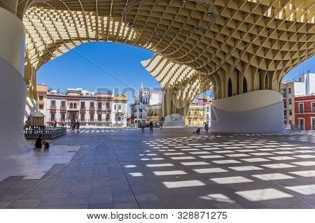 Sevilla, Spain - May 14, 2019: Modern Construction Of The Setas The Sevilla In Spain