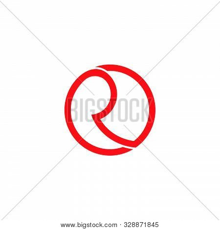 Letter R Circle Overlapping Design Symbol Logo Vector