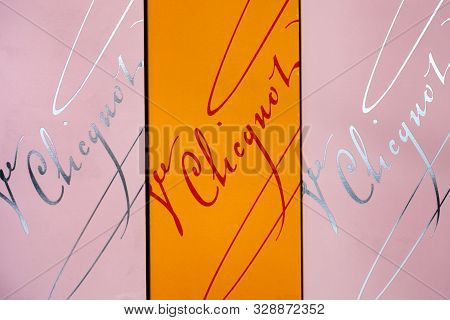 Tambov, Russian Federation - September 29, 2019 Three Boxes Of Champagne Veuve Clicquot Brut And Ros