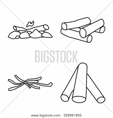 Vector Design Of Texture And Construction Symbol. Set Of Texture And Hardwood Vector Icon For Stock.