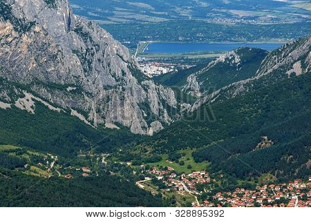 Landscape Of Vratsata Pass,  Town Of Vratsa And Village Of Zgorigrad At Balkan Mountains, Bulgaria