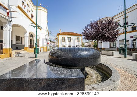 Fountain On Main Square Of Alcoutim, Algarve, Portugal