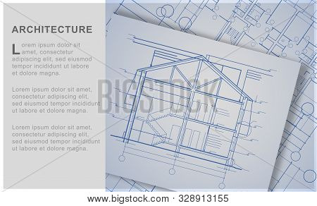 Architectural   Technica Project. Background Drawing. Vector Illustration.