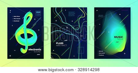 Electronic Music Invitation. Dj Flyer. Neon Futuristic Banner. Vibrant Abstract Lines. Music Present