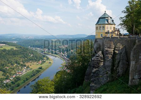 Fortress Koenigstein - Walls And Entrance To The Fortress Of Koenigstein In Saxony, Germany.