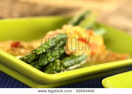 Zelený chřest Curry