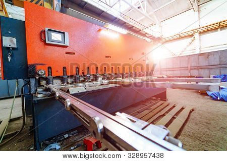 Production Wokswhop Interior. Ctory Metalworking Machines In Operation. Modern Industrial Enterprise