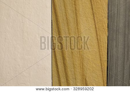 Samples Of Material Stone Venner Displayed At Store Close Up