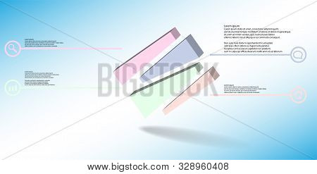 3D Illustration Infographic Template With Embossed Cube Randomly Divided To Four Moved Parts Askew A