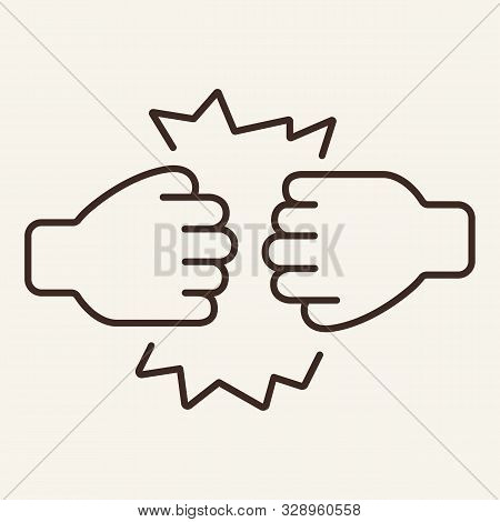 Clash Of Fists Line Icon. Fist, Clashing, Hand. Gesturing Concept. Vector Illustration Can Be Used F